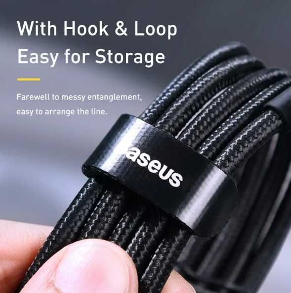 Кабель Baseus USB Type-C-USB C, 100 Вт/5А, шнур для швидкої зарядки.