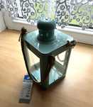 Lampion metalowy niebieski pepco nowy
