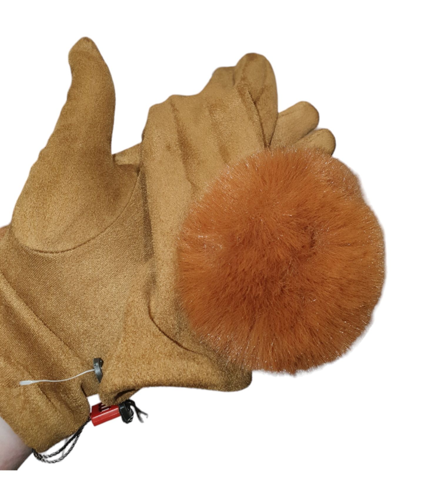 Ciepłe rękawiczki Monari z Pomponami Camel L XL