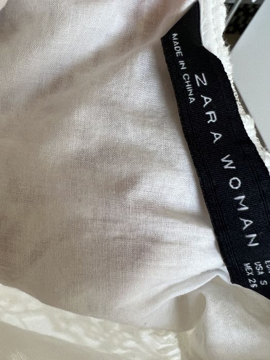 Zara cudna koronkowa sukienka mini elegancka ecru tiulowa