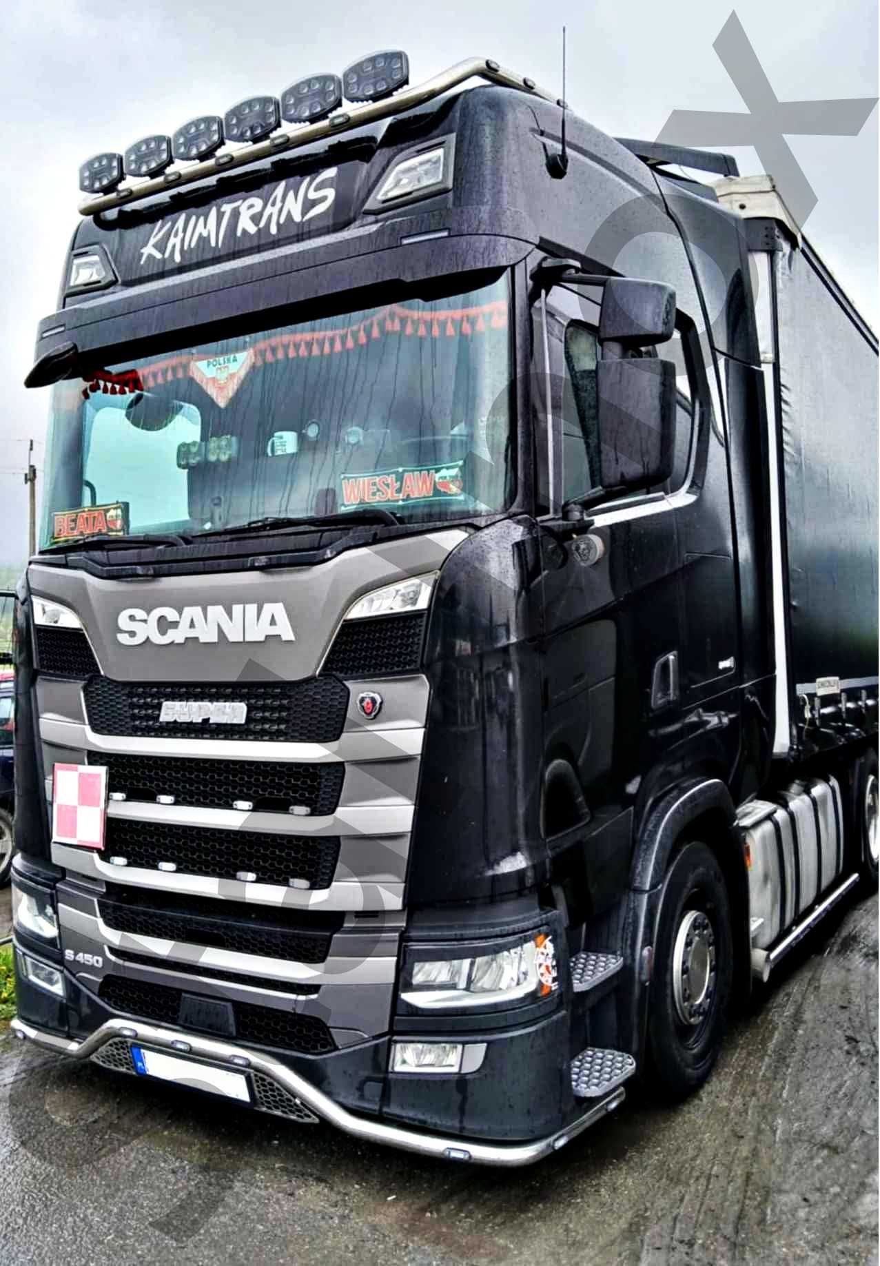 Orurowanie górne ze stali nierdzewnej Scania S / R oświetlenie led