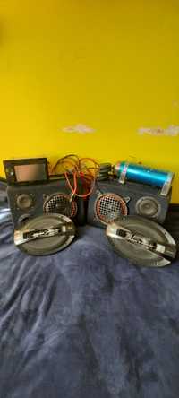 Radio, kolumny, głośniki, kondensator