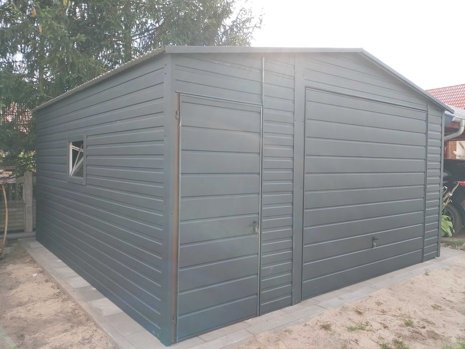 PRODUCENT - Garaże Blaszane - Garaż Blaszany GRAFITOWY  – Maj-Blach