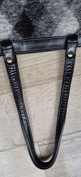 Torebka ze skóry i wełny Tous glamour zara na ramię