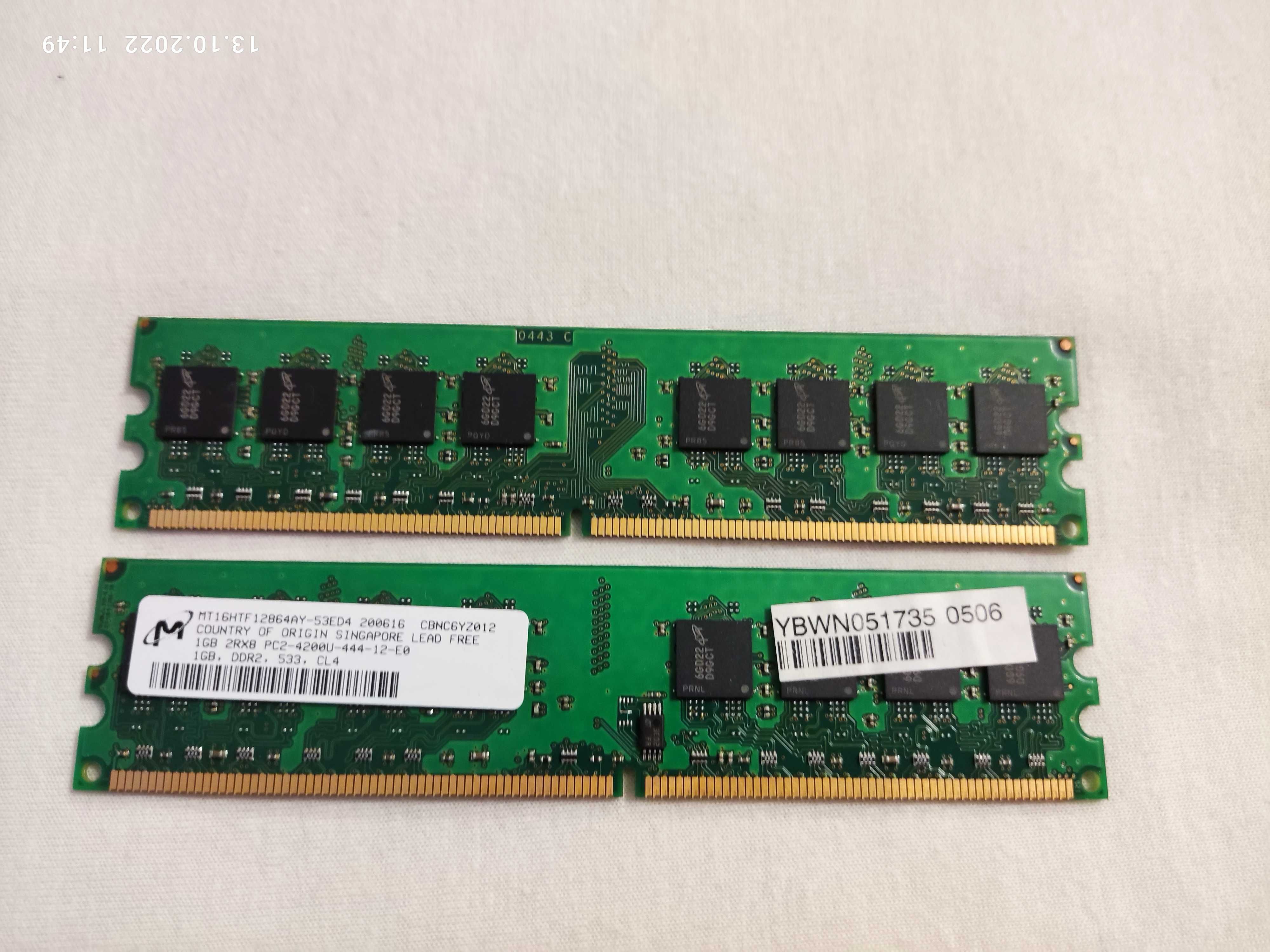 Pamięć RAM MICRON 1GB DDR2 PC2-4200U 4szt. MT16HTF12864AY