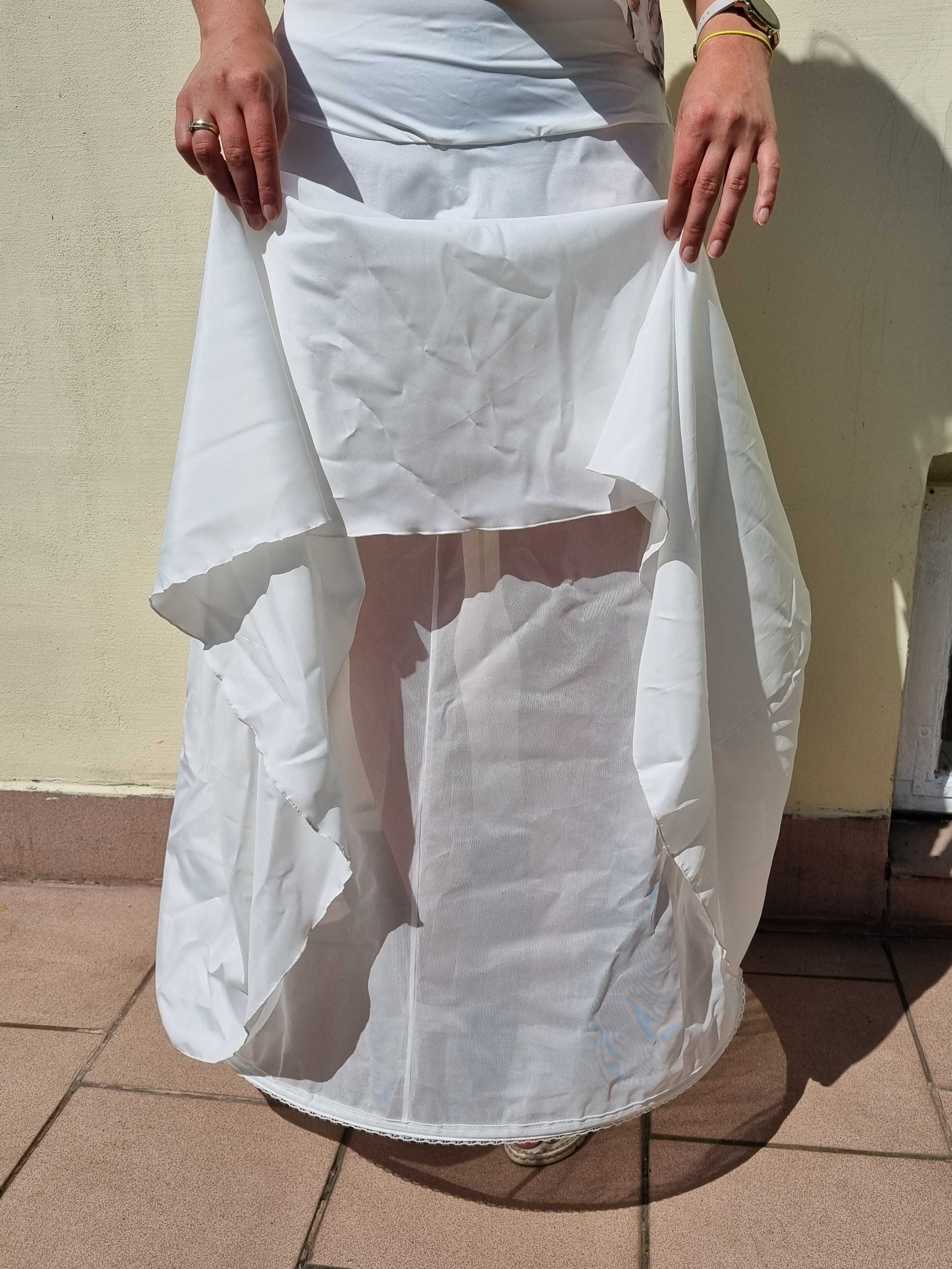 Biała białe halka pod suknię sukienkę z kołem obręczą na kole obręczy