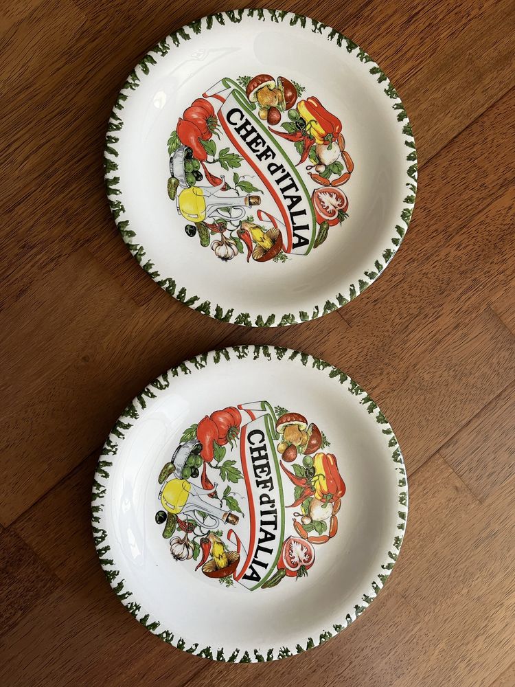 Pratos de cerâmica falantes, vintage italianos - Made in Italy