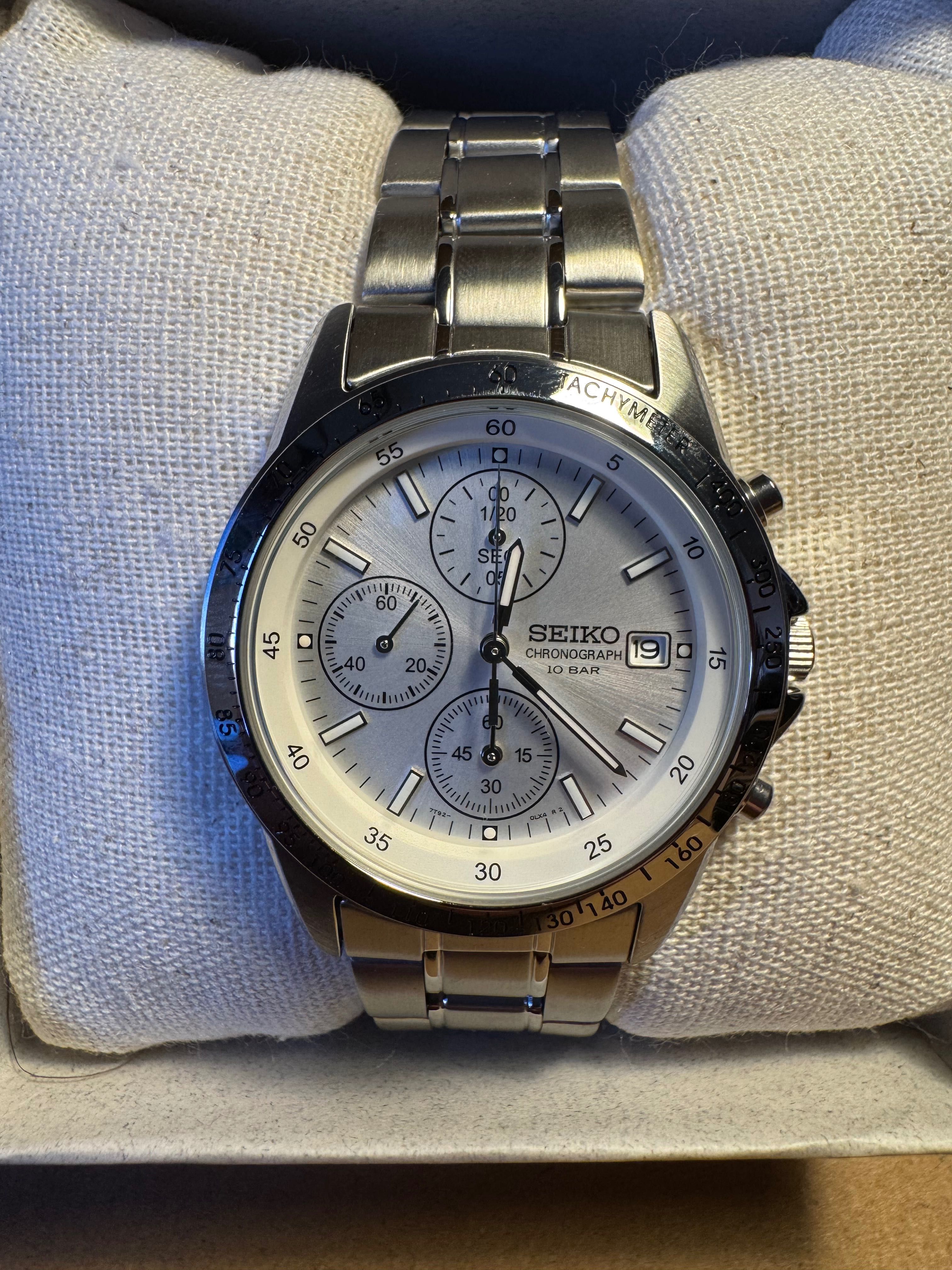 Relógio Seiko Chronograph Branco