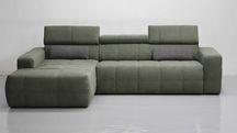 TBA DESIGN narożnik regulowane zagłówki sofa kanapa tkanina ZIELONA