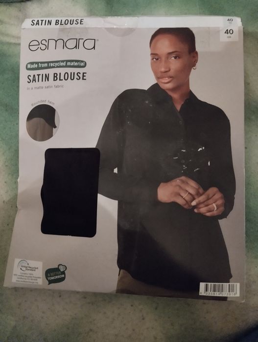 Czarna ,satynowa koszula damska rozmiar 40