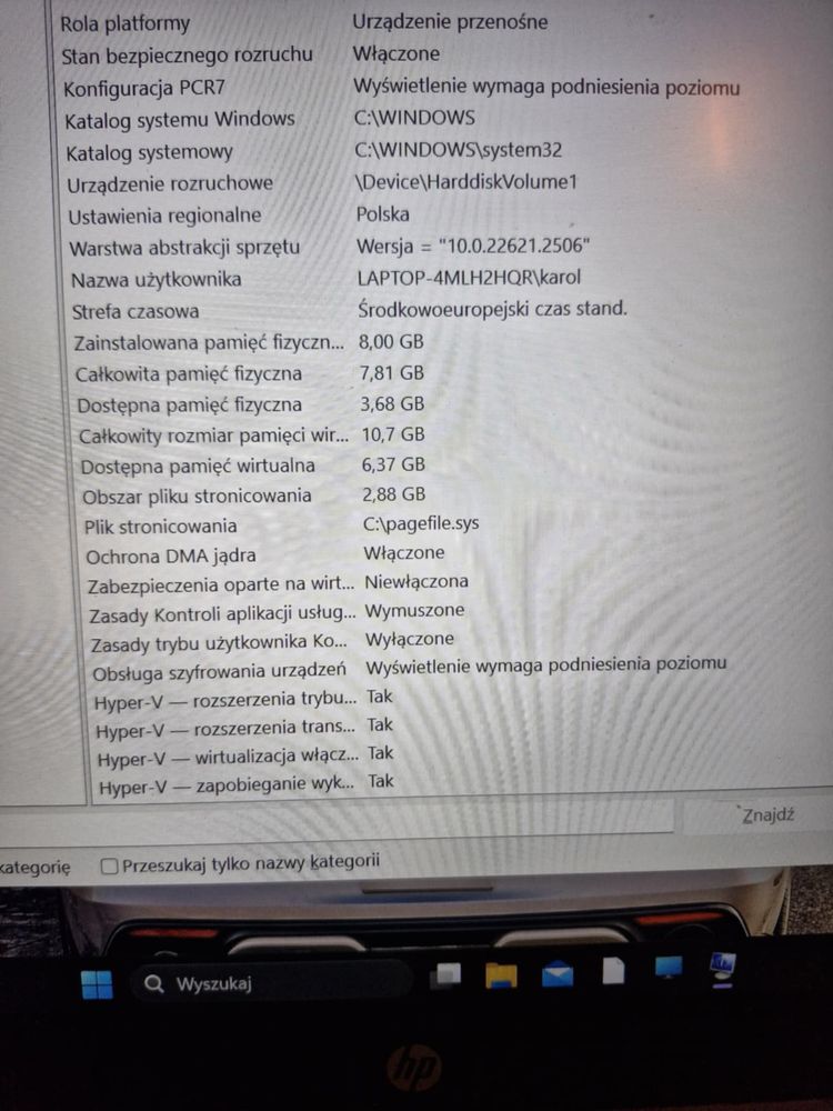 Laptop HP 15-DW1000NW