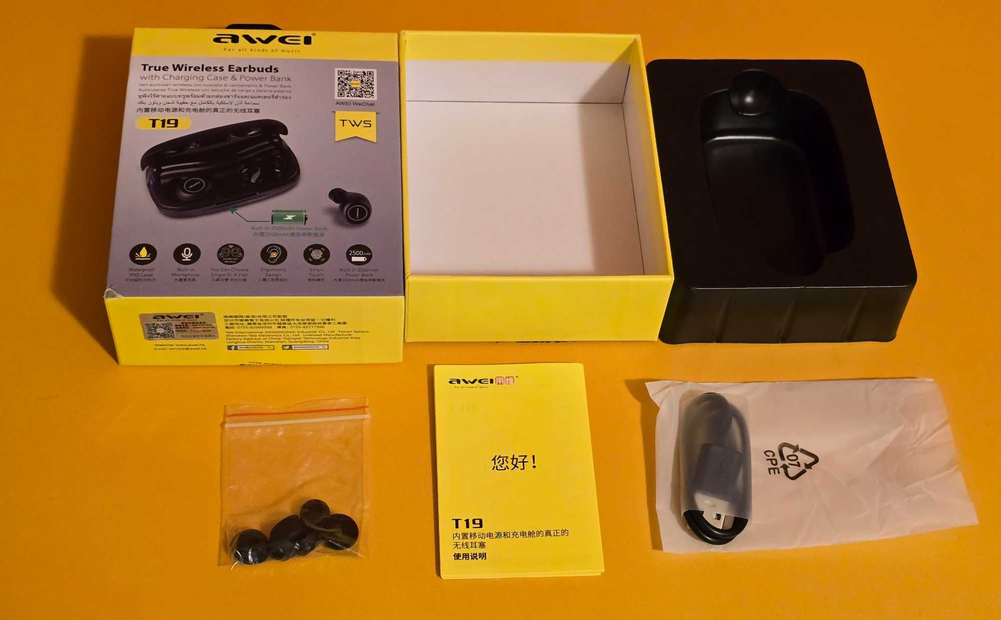 Awei T19 (auriculares/fones/earbuds TWS bluetooth)