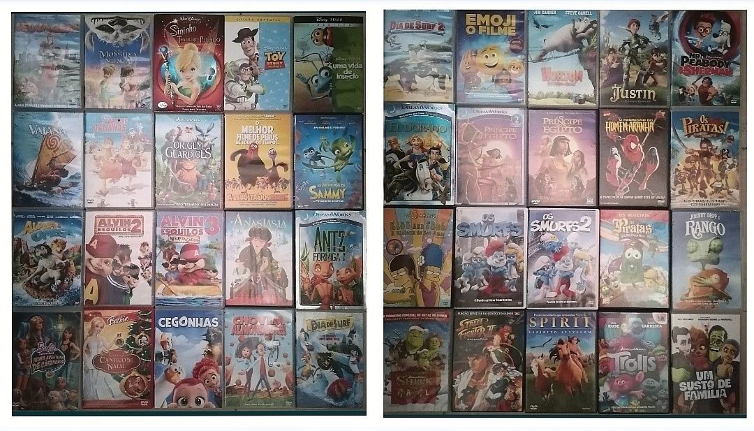 Lote 346 DVD's originais da Disney / DreamWorks / Warner, anime, manga