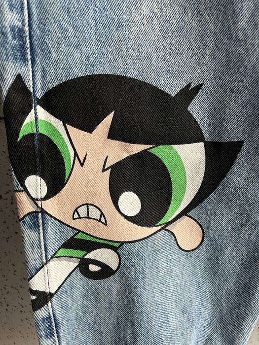 Spodnie jeansy balloon Atomówki The Powerpuff Girls Bershka rozmiar 32