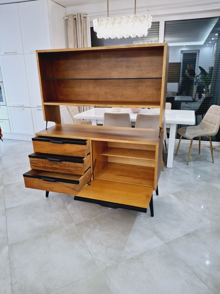 Komoda pomocnik z nadstawka Regał  Design PRL Bytomskie Fabryki Mebli
