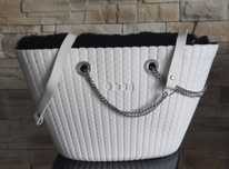 Obag Knit Mini Latte z czarnym futerkiem
