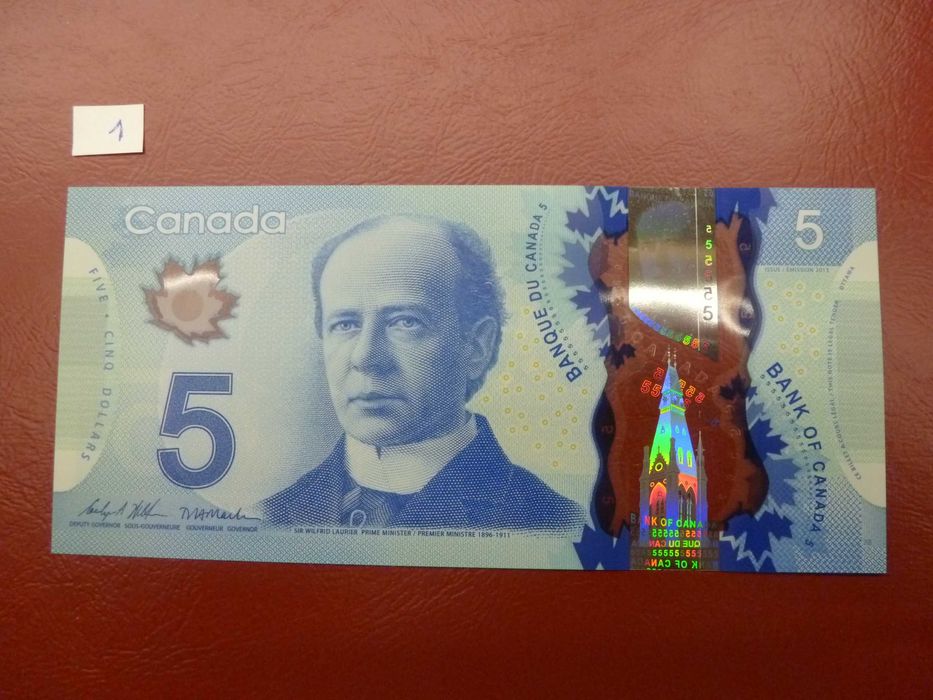 Banknot polimerowy Kanada 5 dolarów