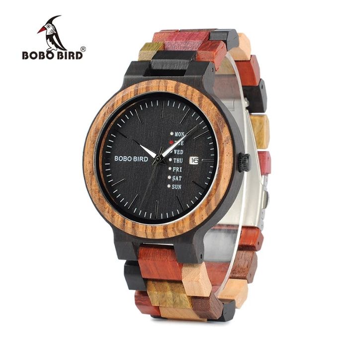 Elegancki drewniany zegarek męski, nowy Bobo Bird P14-1