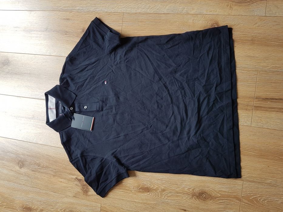 M Tommy Hilfiger męska koszulka Polo slim fit pique t-shirt granatowa