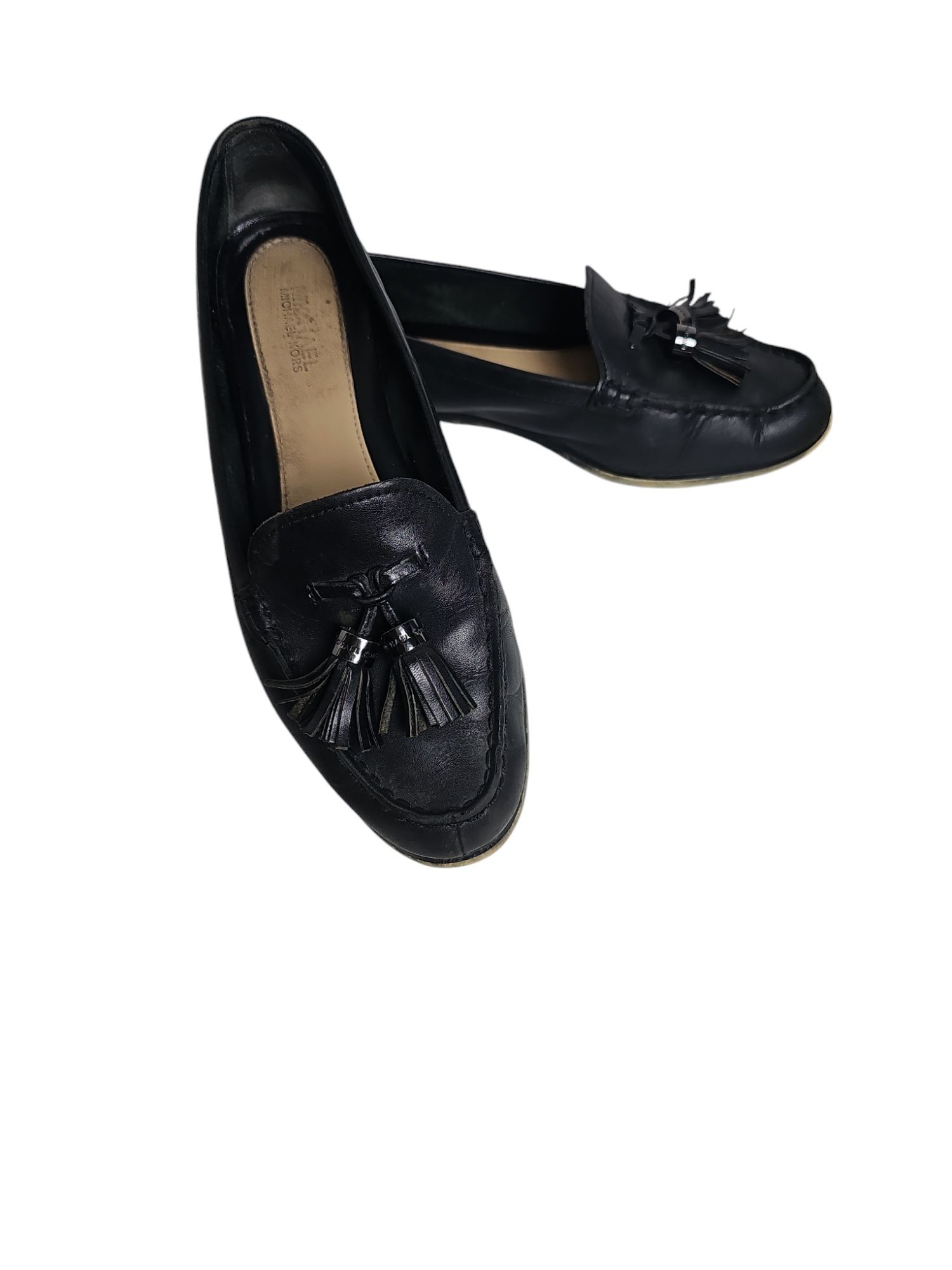 Mokasyny slip on Michael Kors skóra naturalna skórzane frędzlami