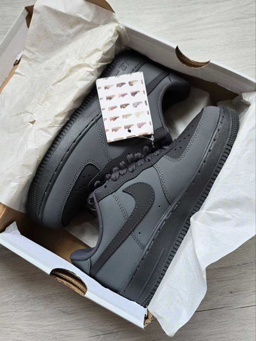 Чоловічі зимові кросівки Nike Air Force Fur Grey (сірі) на осінь 501-2