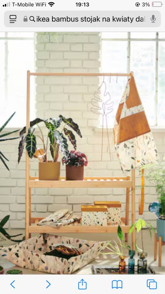 Ikea Daksjus bambusowy stojak na kwiaty