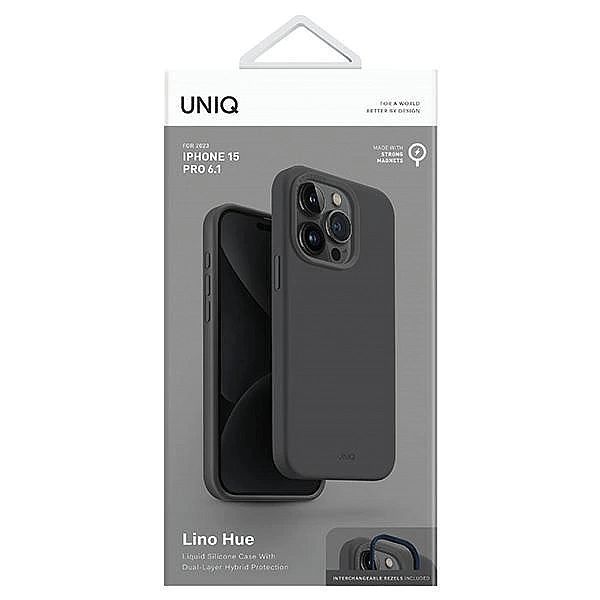 Etui UNIQ Lino Hue Magclick Charging do iPhone 15 Pro - szare