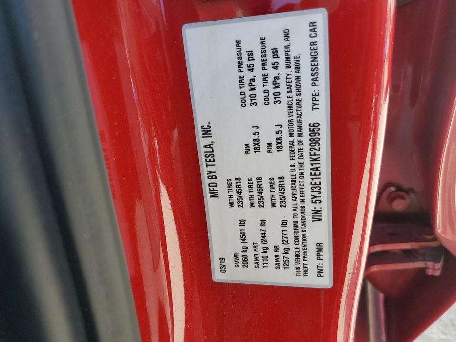 Tesla  Model 3 SR+ RWD, 2019