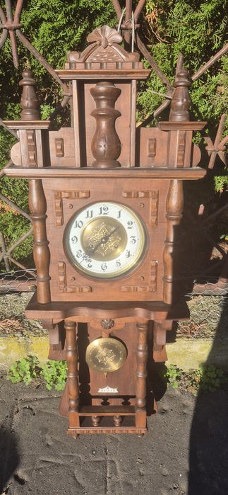 Piękny stary duży zegar typu Ślązak Junghans 95 cm