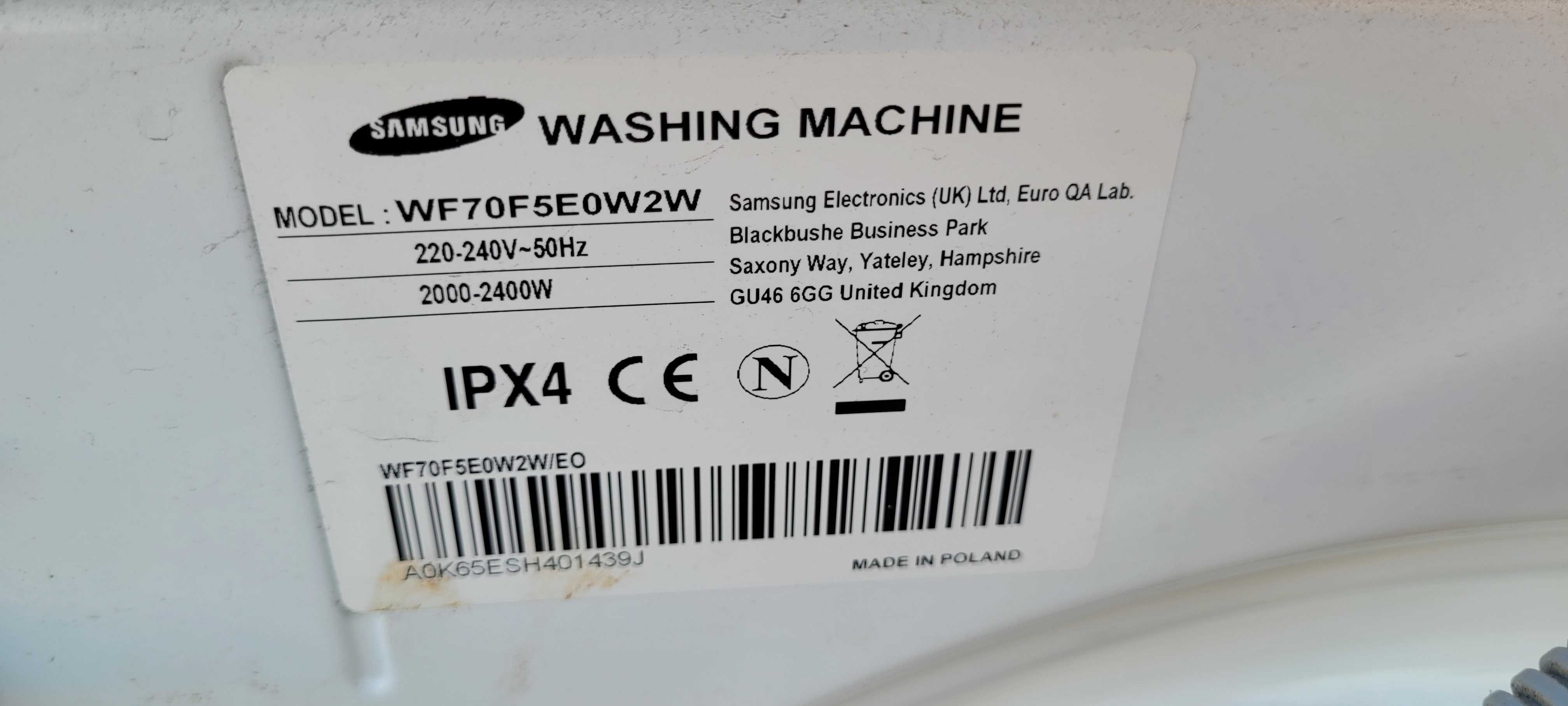 Pralka SAMSUNG 7kg mało uzywana sprawna wysylka transport