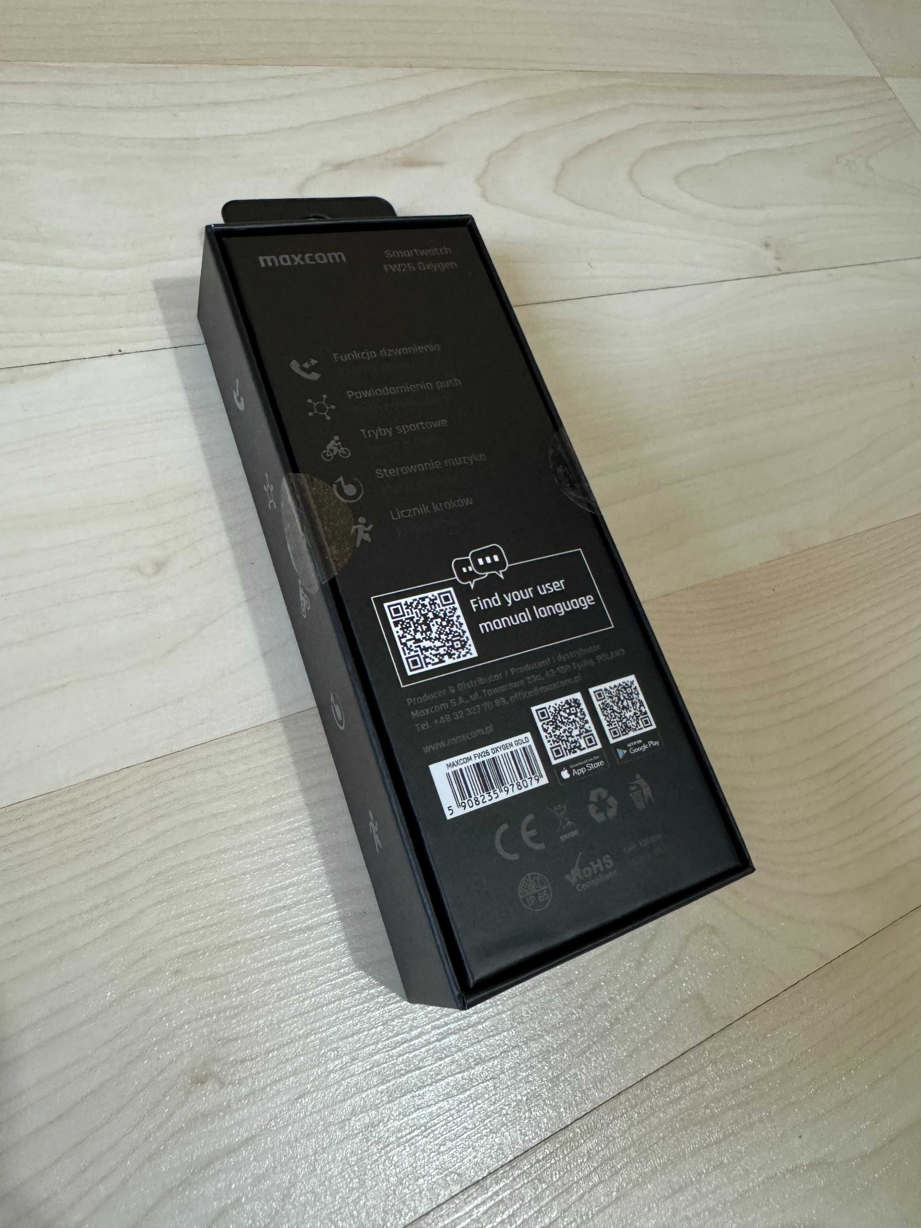 Nowy Smartwatch MAXCOM FW26 Oxygen Pro złoty