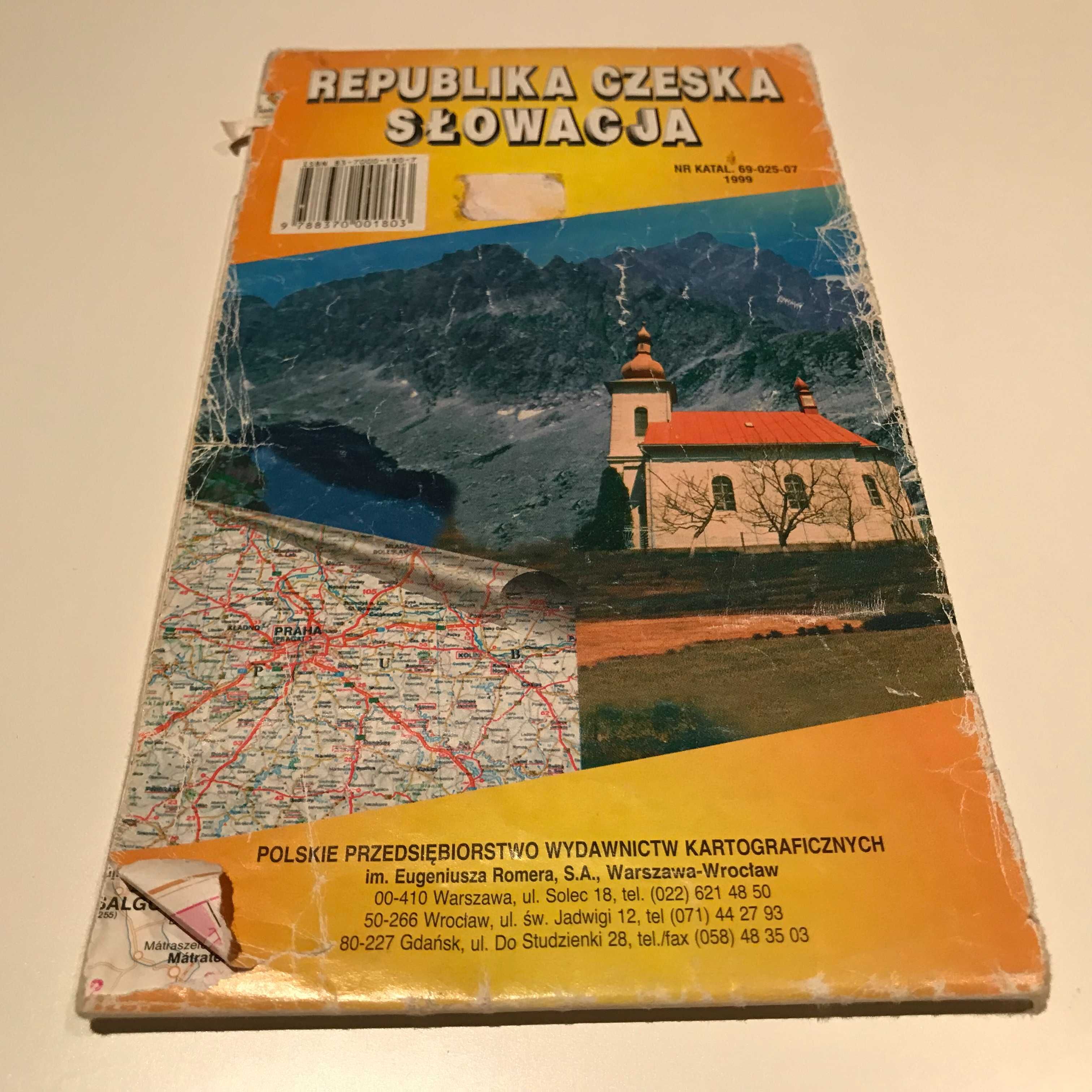 Republika Czeska/Słowacja - mapa samochodowa