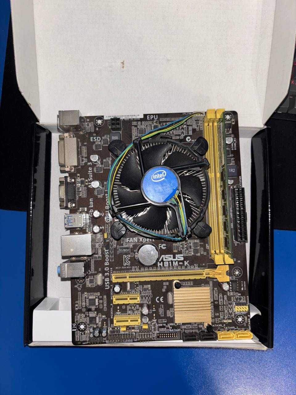 Комплект для ПК: Asus H81M-K + i3-4170 + 8GB DDR3 + кулер