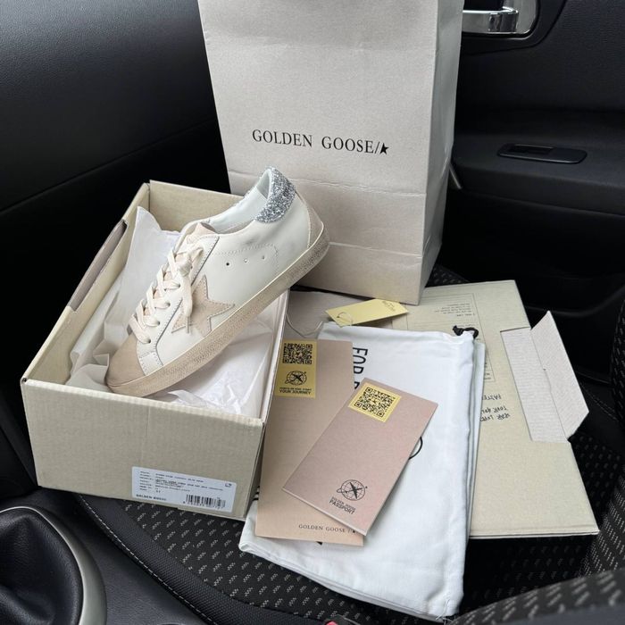 Жіночі кеди кросівки голден гуси Golden Goose white beige premium