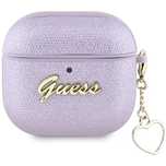 Etui Guess Metallic Script Charm na AirPods 4 - fioletowe
