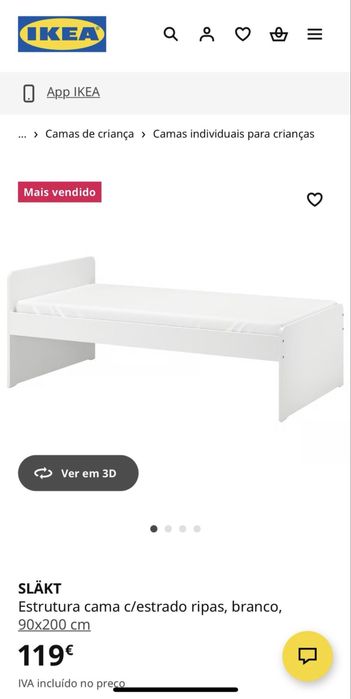 Vendo 2 camas SLAKT 90x200(em conjunto ou individual)