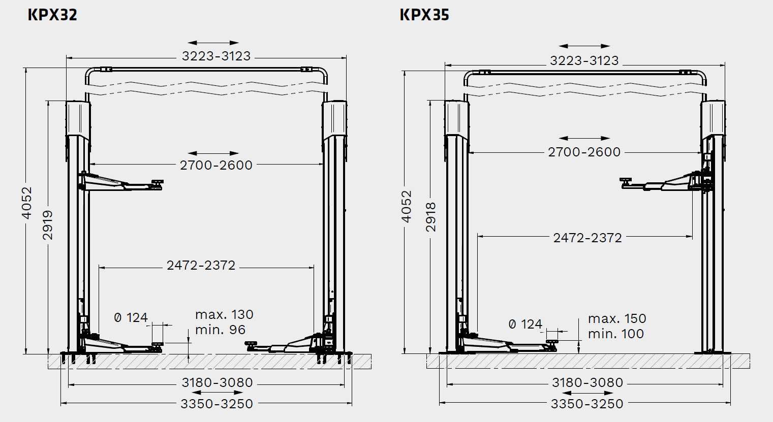 Podnośnik śrubowy dwukolumnowy RAVAGLIOLI KPX 32 3,2t 400V/50Hz