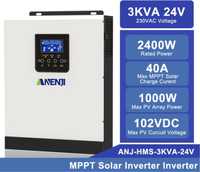 Гибридный инвертор ANENJI 2400 w 24V + зарядное устройство 40А MPPT