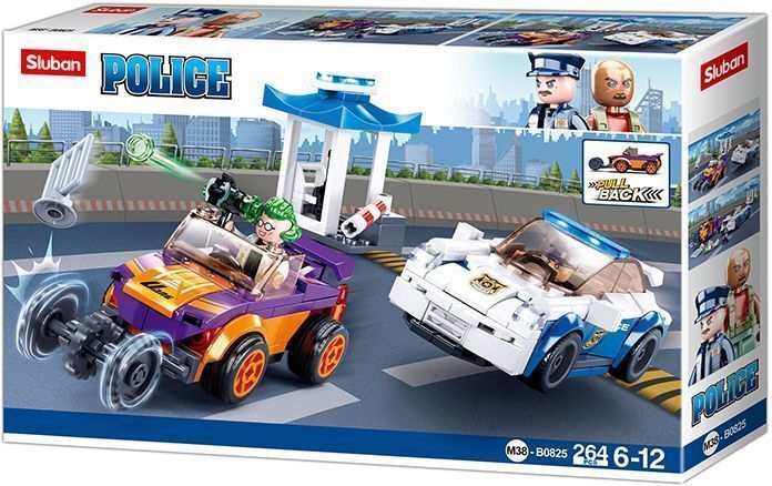 KLOCKI sluban policja samochód auto pościg pojazd 264 el KOMP. Z LEGO
