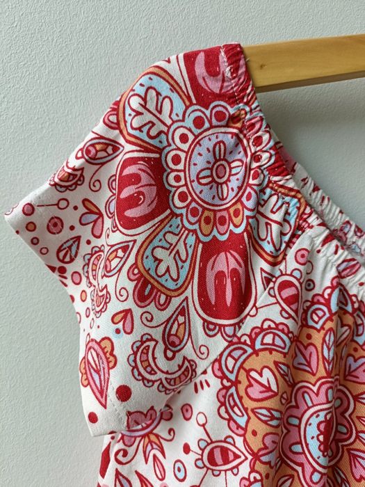 Kombinezon damski krótki na lato letni wzorzysty wiskoza kolorowy S M