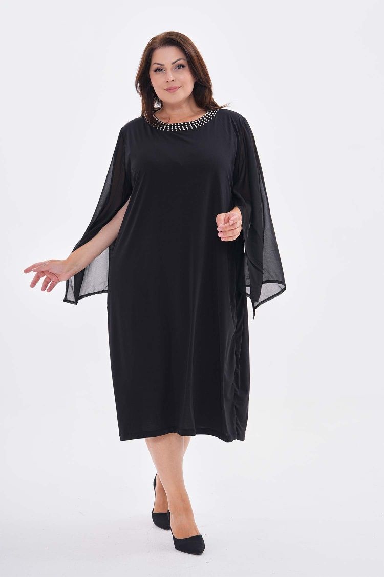 Elegancka sukienka plus size perełki Seraj tiul sylwester święta 50/52