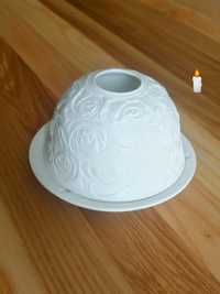 RÓŻE, litofanowy lampion porcelanowy na tea-light / UK by WELINO.