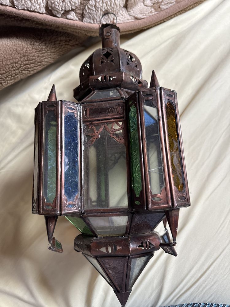 Oryginalny marokanski stary 30letni lampion witraż handmade orient