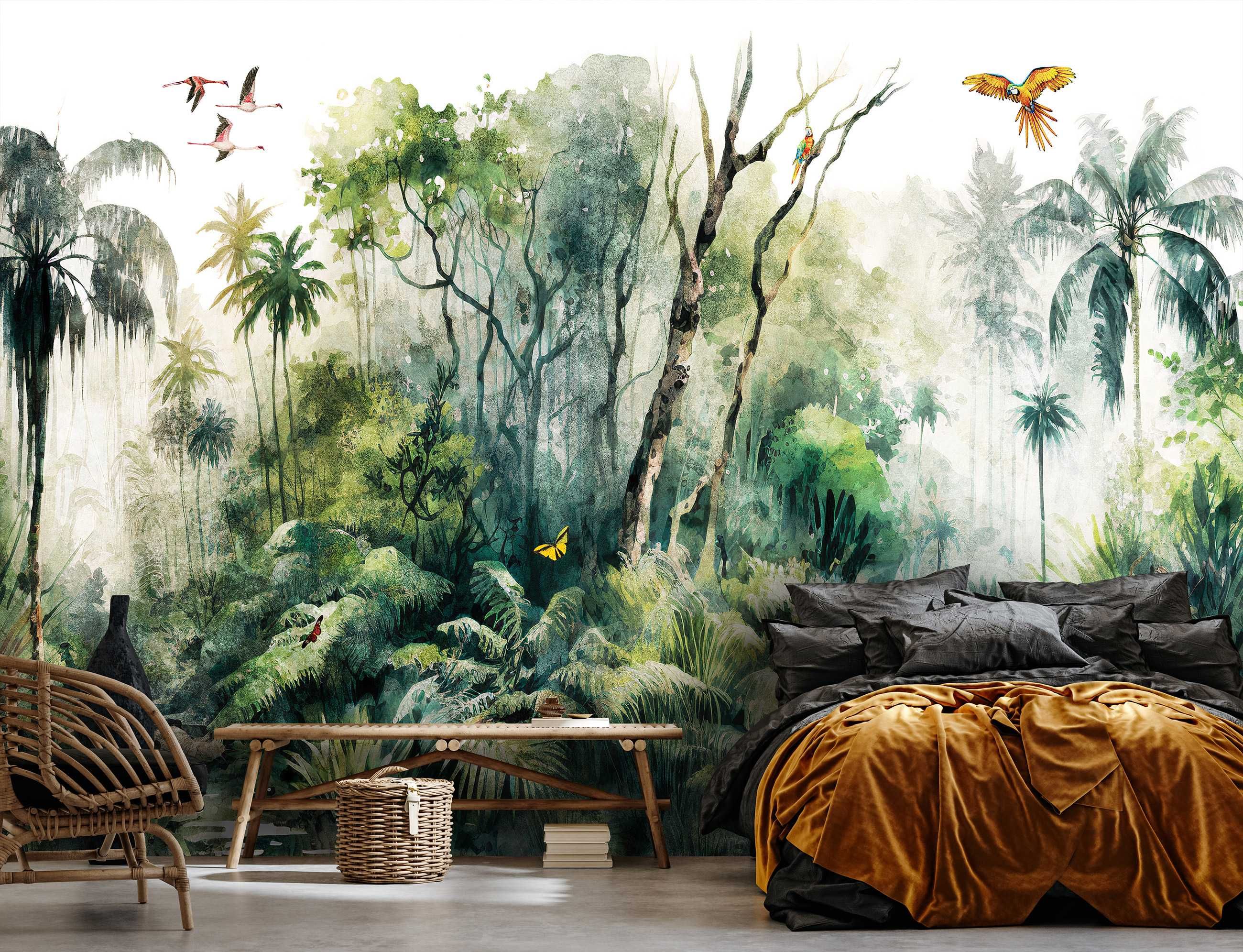 Fototapeta Las Tropikalny Dżungla Rysunek 3D Na Twój Rozmiar + KLEJ