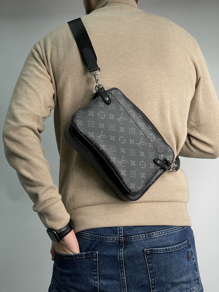 Чоловіча сумка Louis Vuitton мужская сумка барсетка мессенджер 3 в 1