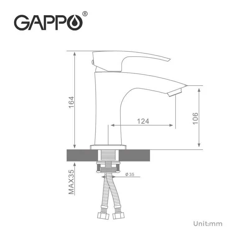 Смеситель для умывальника Gappo серия люкс латунь, змішувач, кран