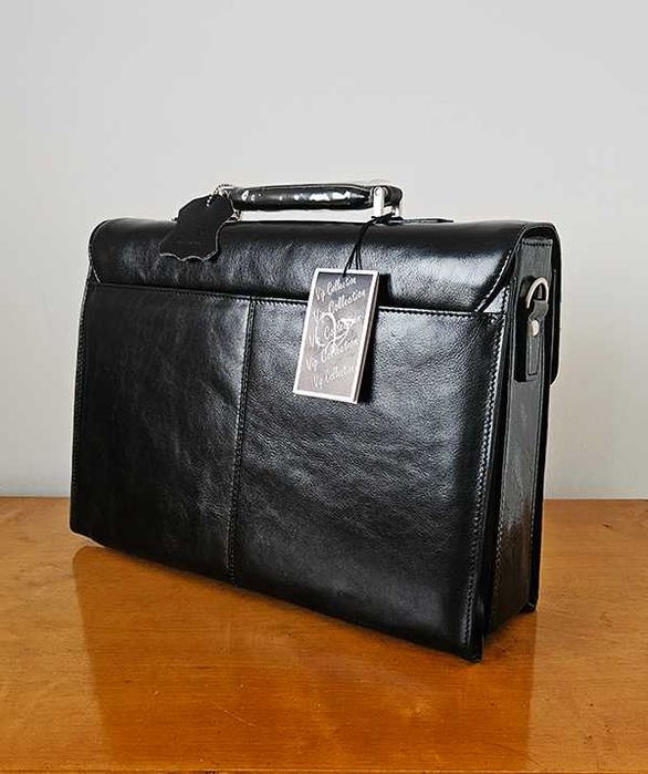 NOWA Elegancka aktówka VIP COLLECTION – skórzana + etui ochronne