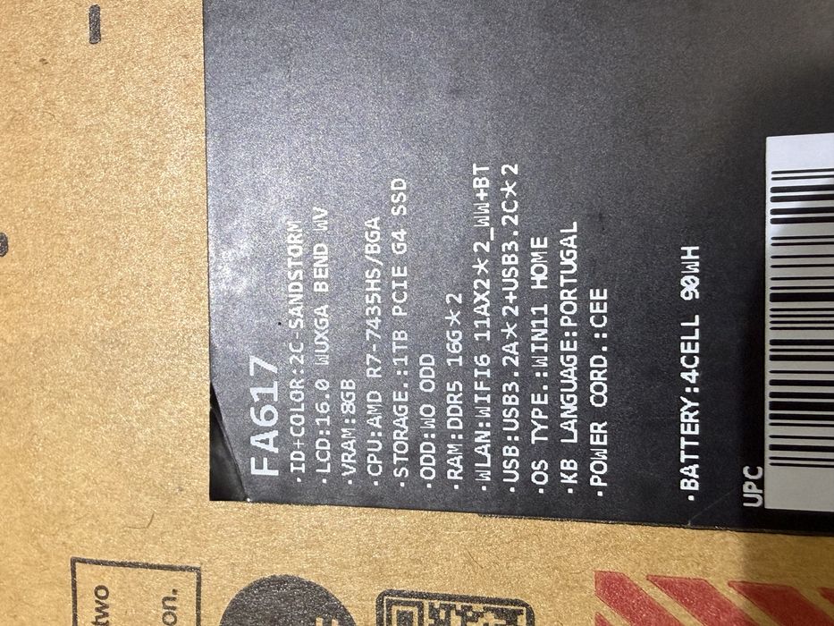 Portatil ASUS Tug Gaming A16 Ryzen 7 7435 HS 32Gb + 1TB Ssd Rx 7600s