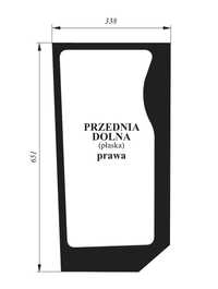 szyba przednia dolna prawa do ciągnika Fiat L ACX1227