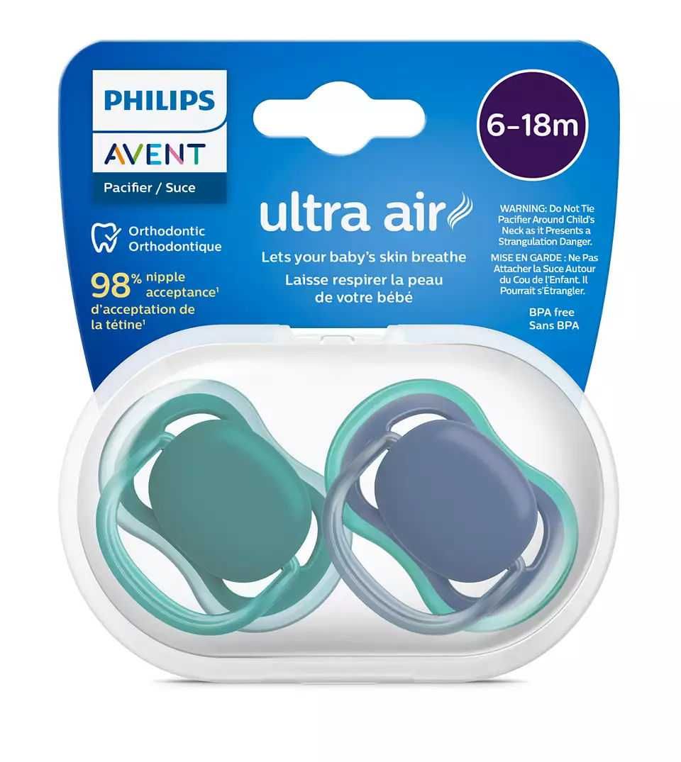 Avent Philips 2 Smoczki Soother Ultra AIR SCF085/31 dla dziecka 6-18m